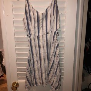 Striped cotton dress with cute cut outs